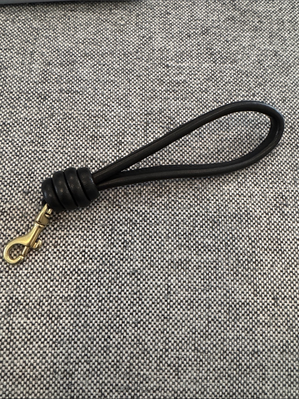 Clare V Leather Wrist Strap Key Leash - Black